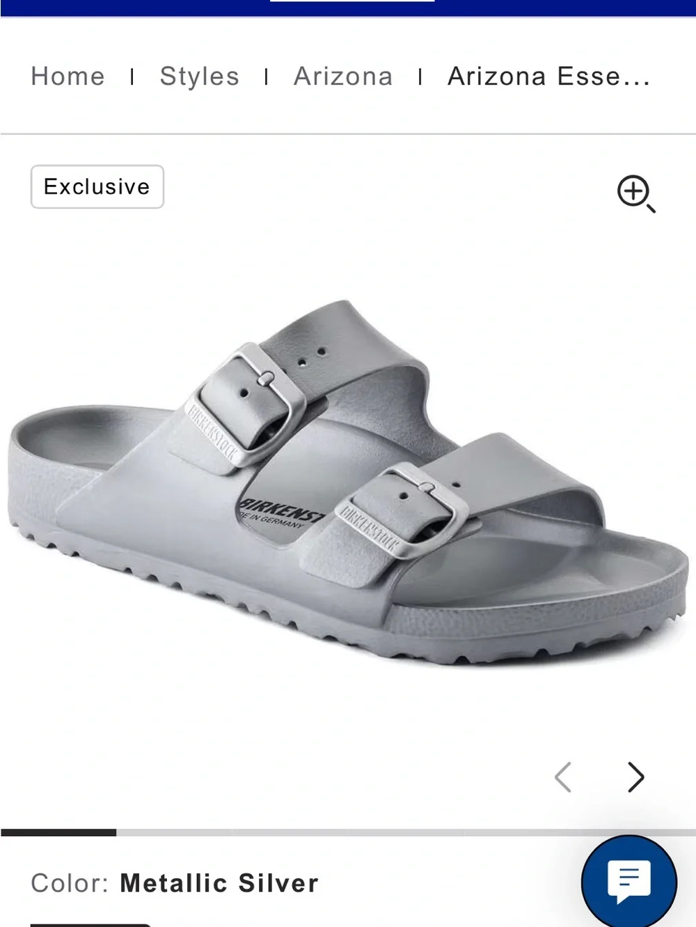 Birkenstock Arizona Sandals Silver Metallic